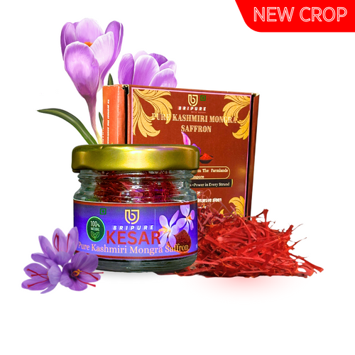 Bripure Orignal Pure Kashmiri Saffron/Kesar/Zafran/Kumkuma Puvvu,(1gm),| Certified Highest Grade A++ | For Pregnant Women , Food Aroma & Taste , Pooja Rituals