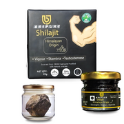 Bripure Ladakhi Pure Himalayan Shilajit/Shilajeet Resin,20g With Shilajit Rock Sample & Real Brass Spoon Free - Improve Vigour, Stamina and Testosterone | Lab Report Contains